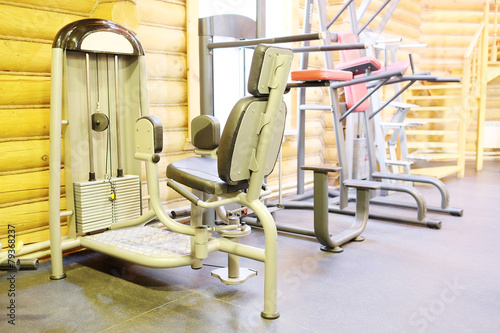 Fitness club gym with sport equipment