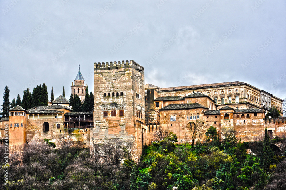 Alhambra de Granada, la Torre de Comares desde el Albaicín