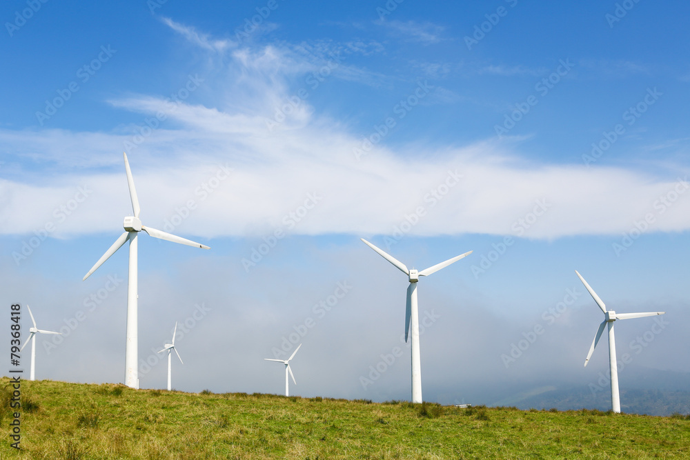 Wind turbines on a wind farm in Galicia, Spain Wind turbines on a wind farm in Galicia, Spain