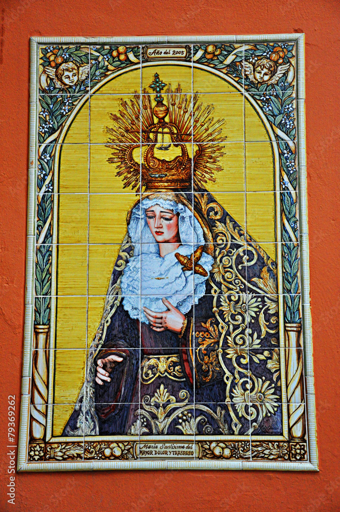 Sevilla, azulejos sevillanos, Virgen del Mayor Dolor y Traspaso
