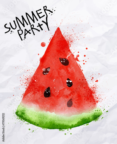 Poster summer party watermelon