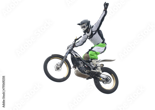 Freestyle stunt rider isolated on white. © marcel