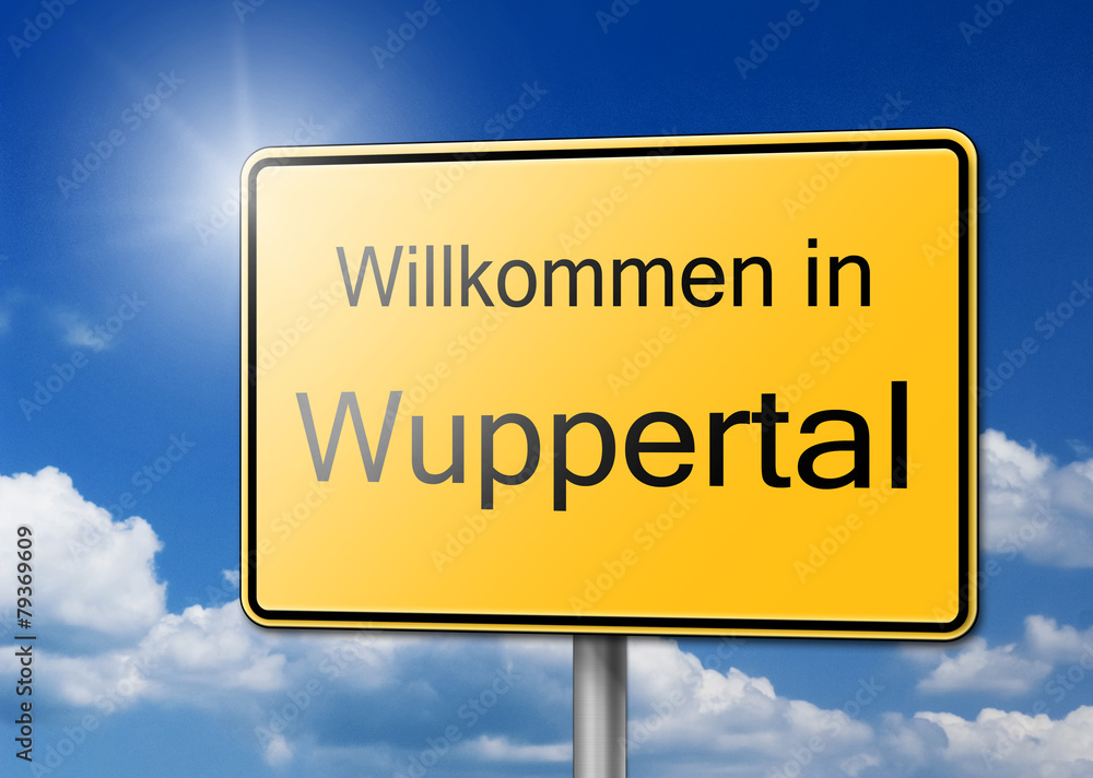 Willkommen in Wuppertal Schild Hntergrund