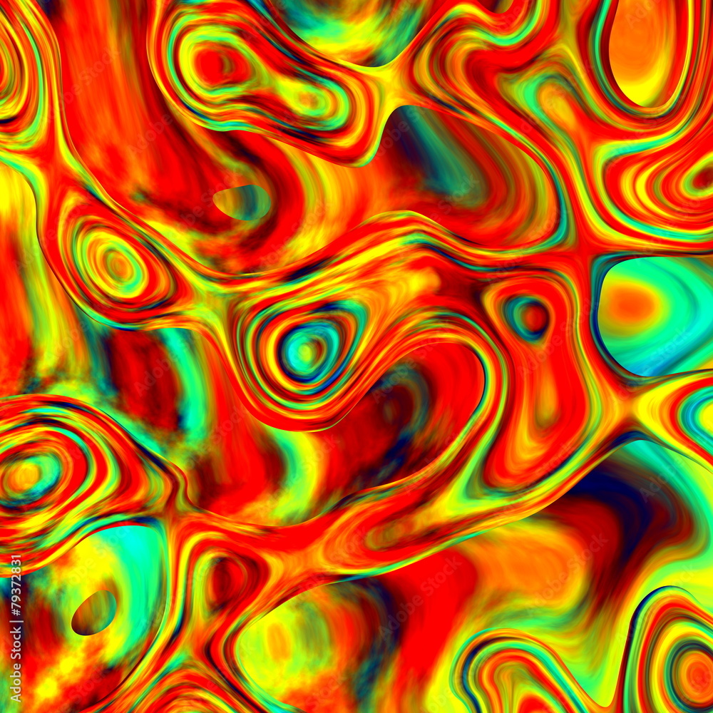 Colorful Weird Shapes. Abstract Background. Red Orange Blots.