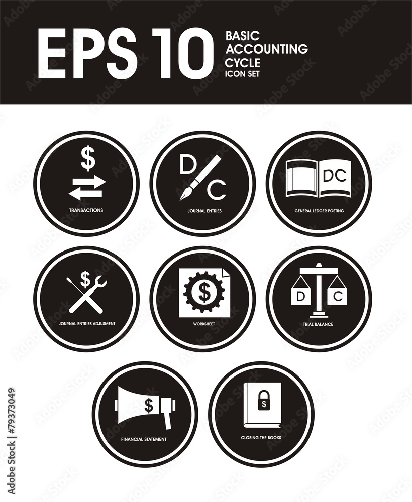 Accounting Icons In Black Accounting Icons In Black