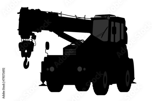 Crane Silhouette on a white background.