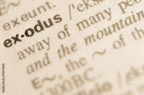 Tableau sur toile Dictionary definition of word exodus