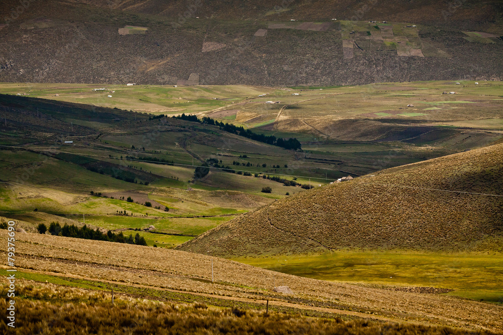 Beuatiful landscape along the foothills of Chimborazo volcano