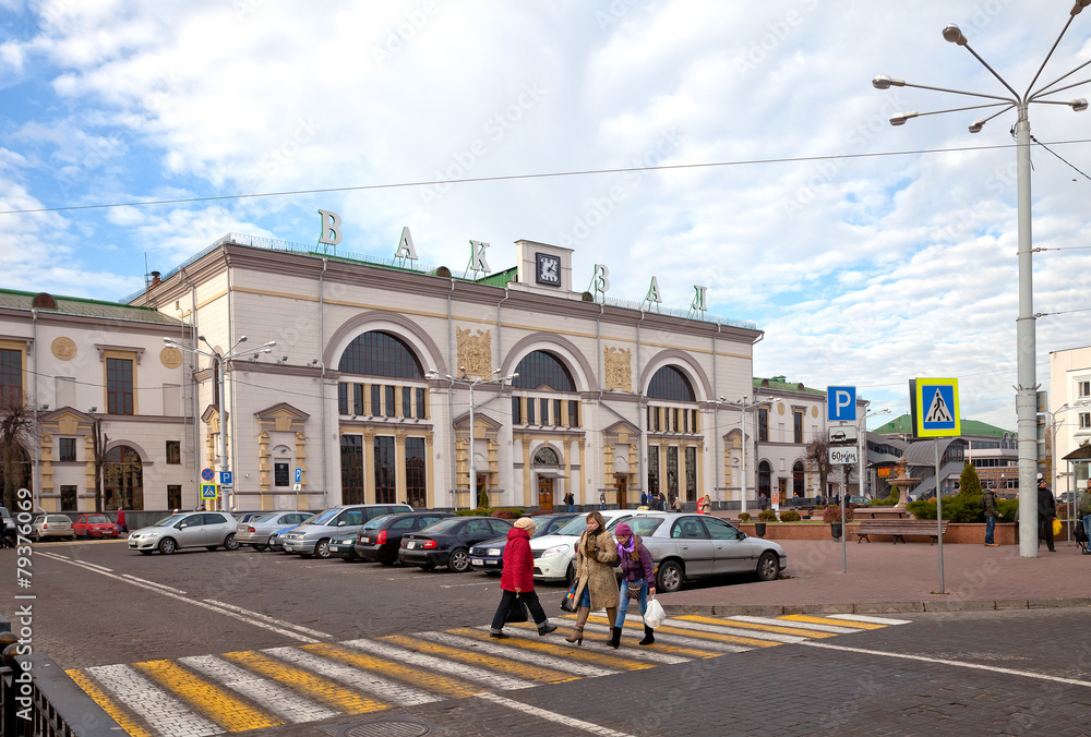 Здание городского железнодорожного вокзала в Витебске. Беларусь