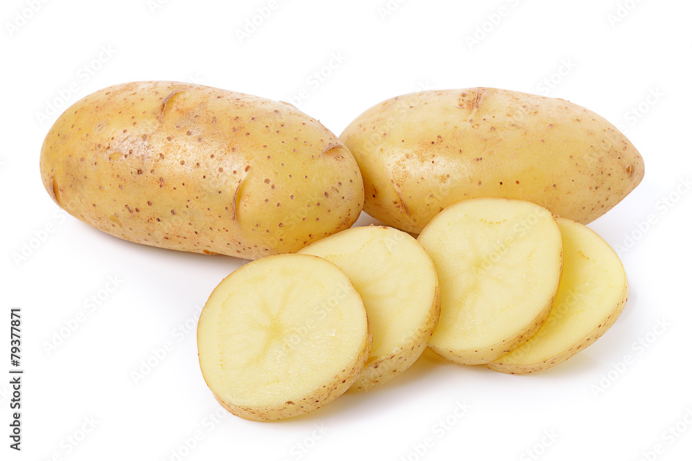 potato on white background