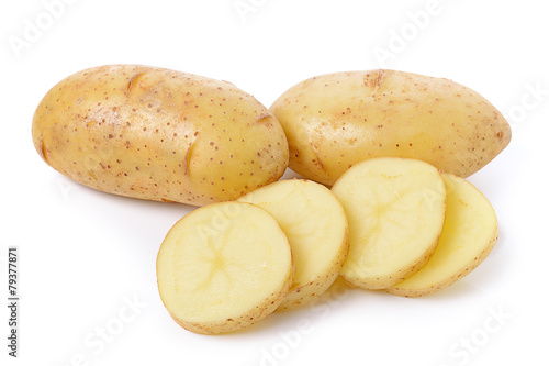 potato on white background