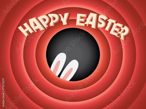 Happy Easter postcard background. Vintage retro classical movie