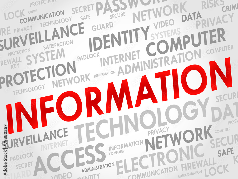 INFORMATION word cloud, security concept INFORMATION word cloud, security concept