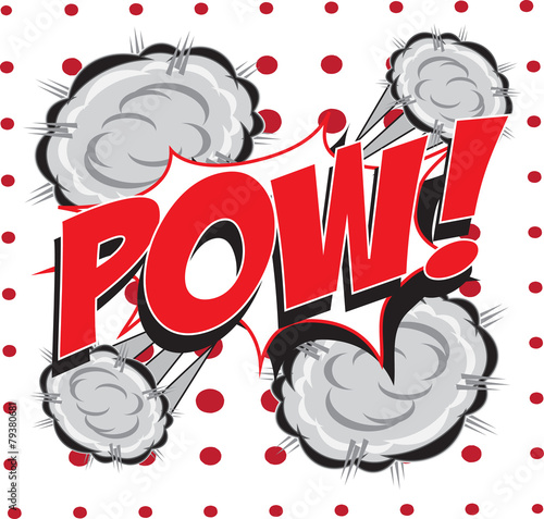 POW! wording sound effect set design for comic background
