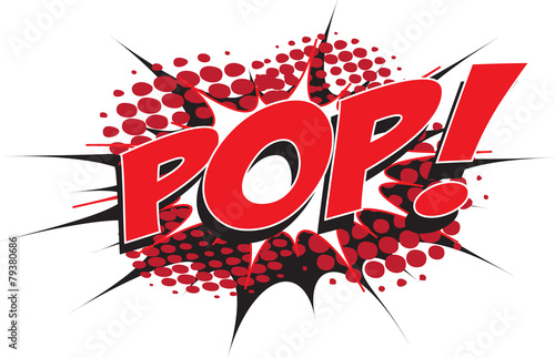 POP! wording in comic speech bubble in pop art style