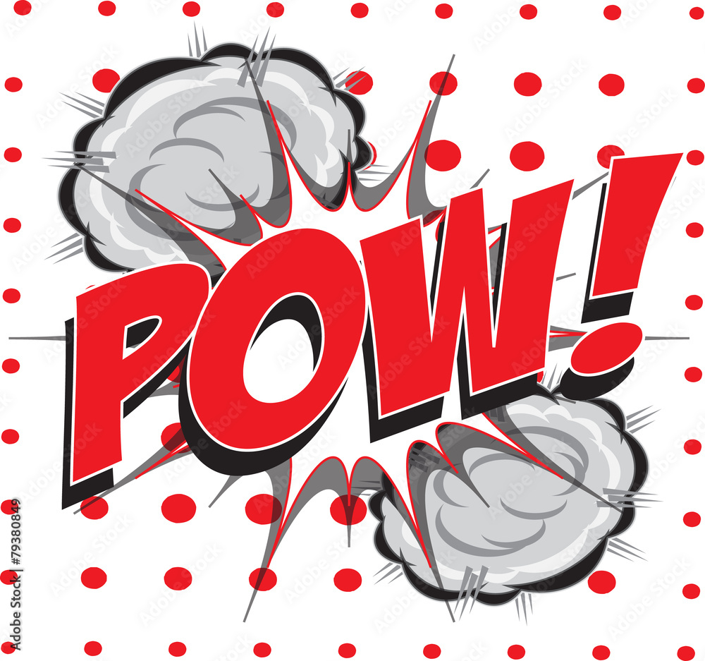 POW! wording sound effect set design for comic background Stock Vector