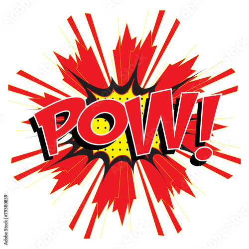 POW! wording sound effect set design for comic background