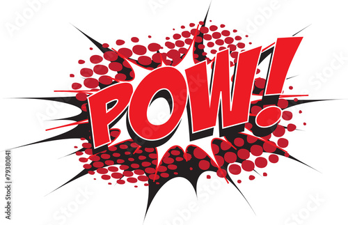 POW! wording sound effect set design for comic background