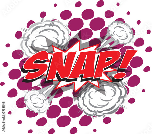 SNAP! wording sound effect set design for comic background