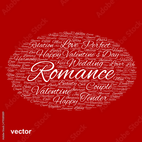 Vector conceptual Love or Valentine word cloud