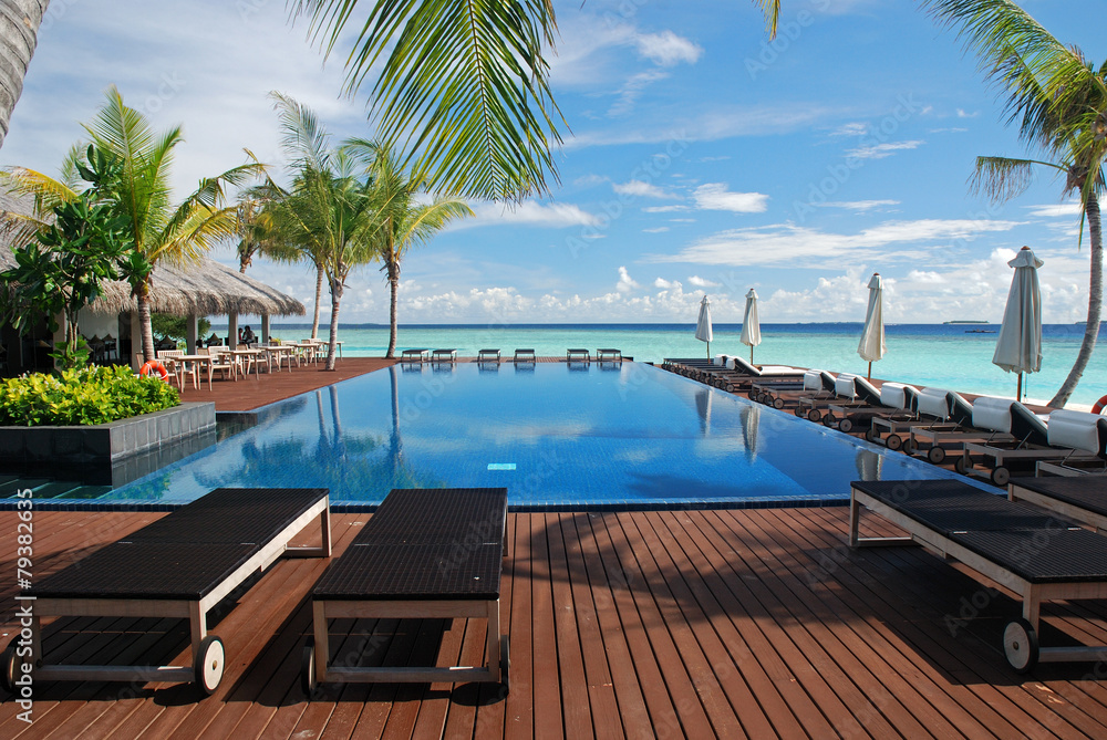 Swimming pool at Maldives