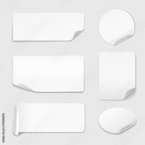 White Stickers - Set of paper stickers isolated on white