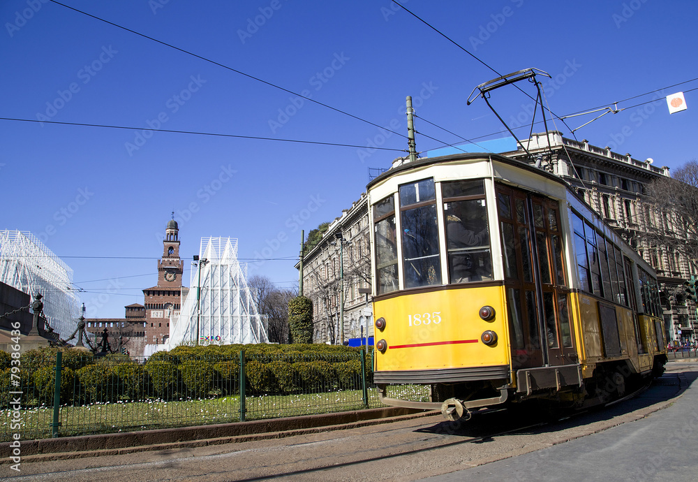 Tram nel centro di Milano