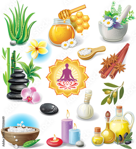 Set of spa treatment symbols