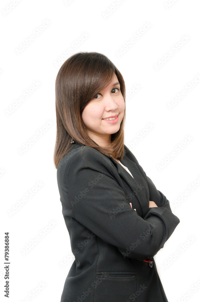 Asian Business woman in suit portrait on white background Asian Business woman in suit portrait on white background