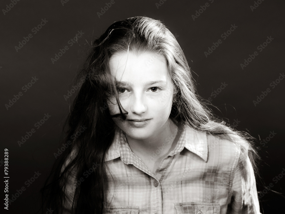 Cute teenage girl close-up portrait