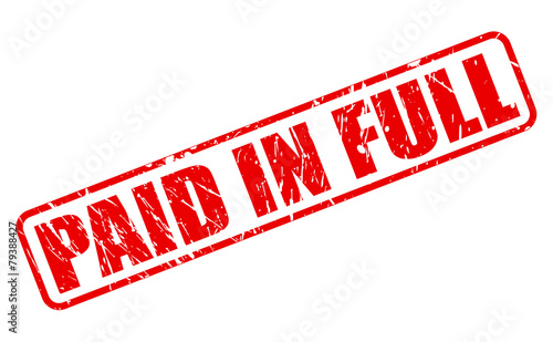 Paid in full red stamp text