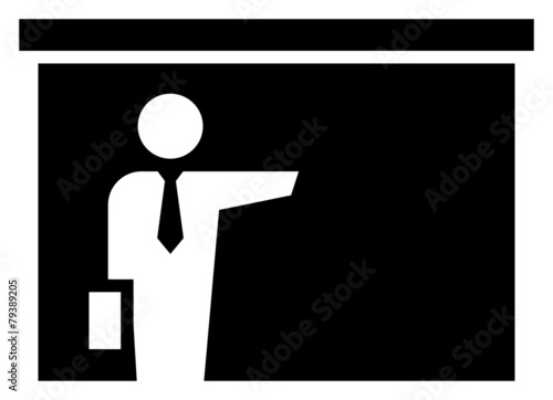 Businessman showing presentation icon