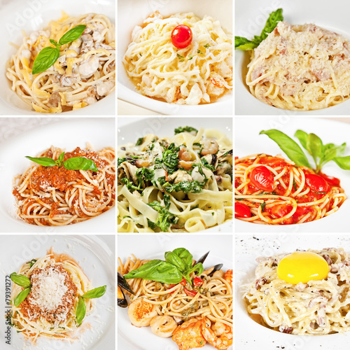 Various pasta collage