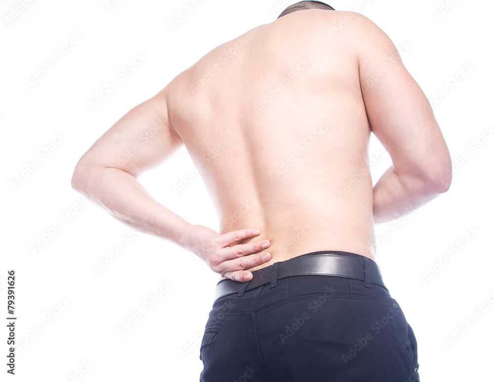 Fototapeta premium Muscular man isolated on white background