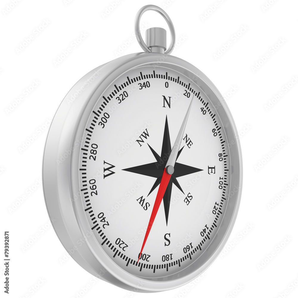 Compass with windrose isolated on white background Compass with windrose isolated on white background