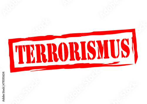 Terrorism text against white background
