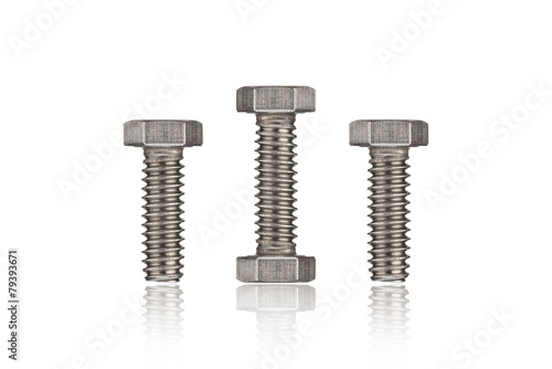 stainless nuts isolated on white background