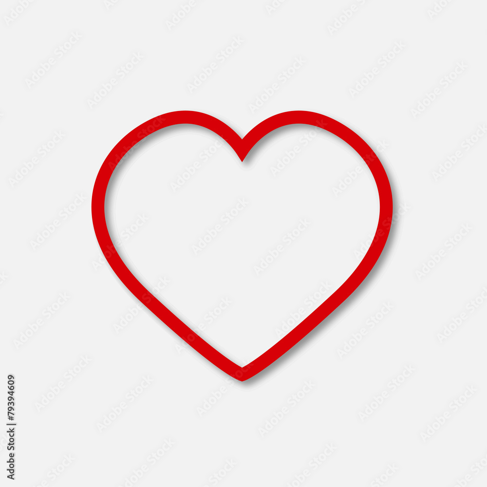 Icon heart flat on a gray background vector illustration Icon heart flat on a gray background vector illustration