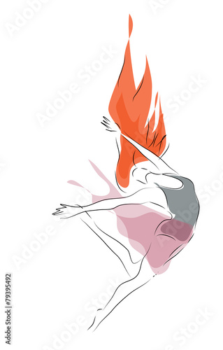 Modern Ballet Dancer. Ballerina watercolor vector