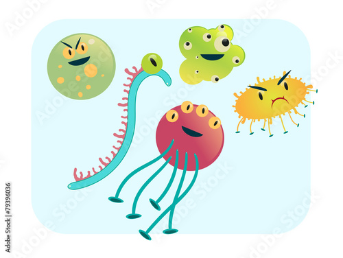 virus and bacteria set vector illustration