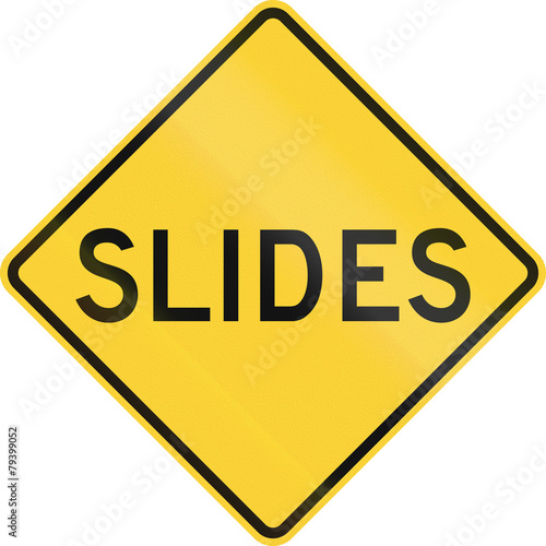 US road warning sign - Slides