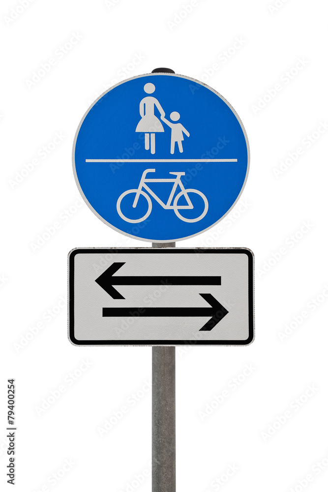 Verkehrsschild Gemeinsamer Geh und Radweg mit Zusatzschild Stock Photo Adobe Stock