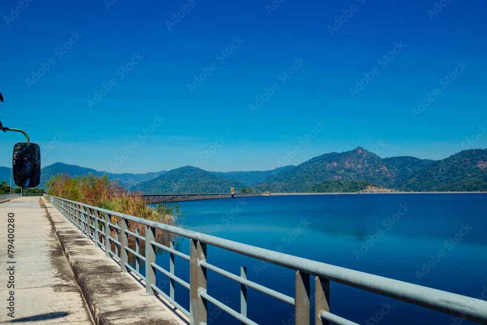 Landscape of Khun Dan Prakarnchon Dam, Nakhon Nayok,Thailand.
