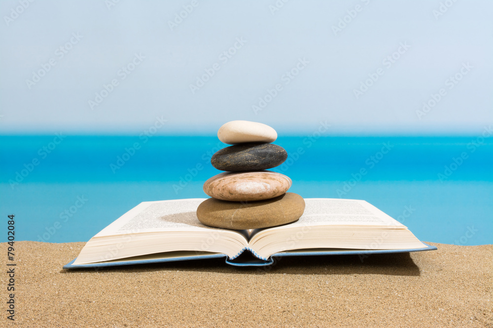 Fototapeta premium Book on the beach in relax
