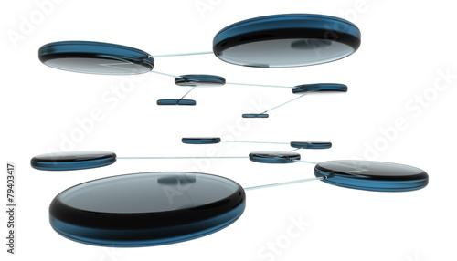 3d render of abstract network on white background