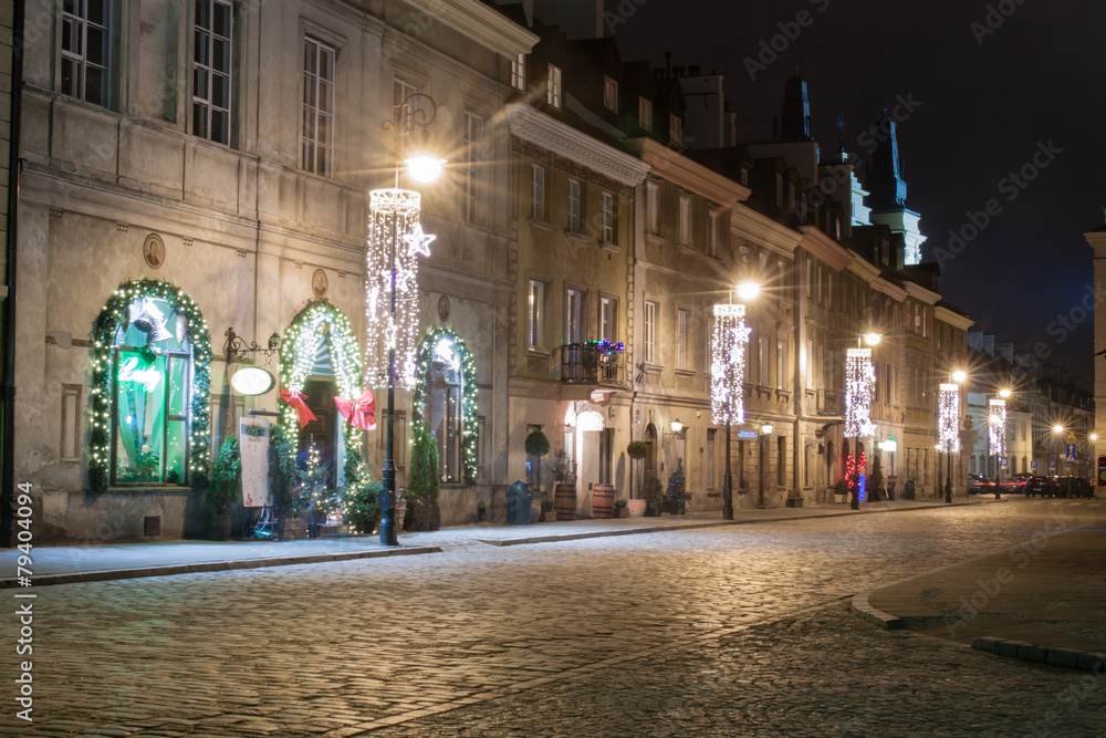 Fototapeta premium Stare miasto nocą