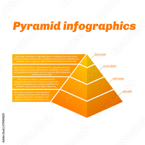 Grow pyramid infographics with gradient.