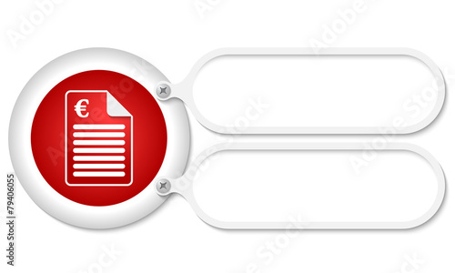 white frames and document icon and euro symbol