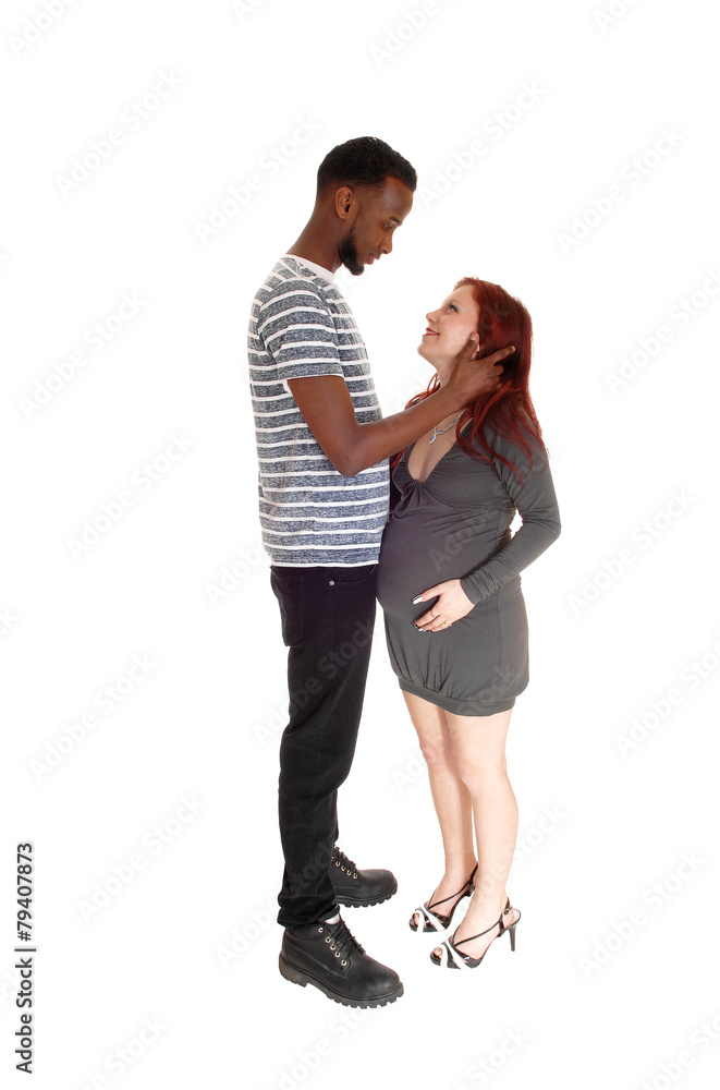 Pregnant woman with her husband.