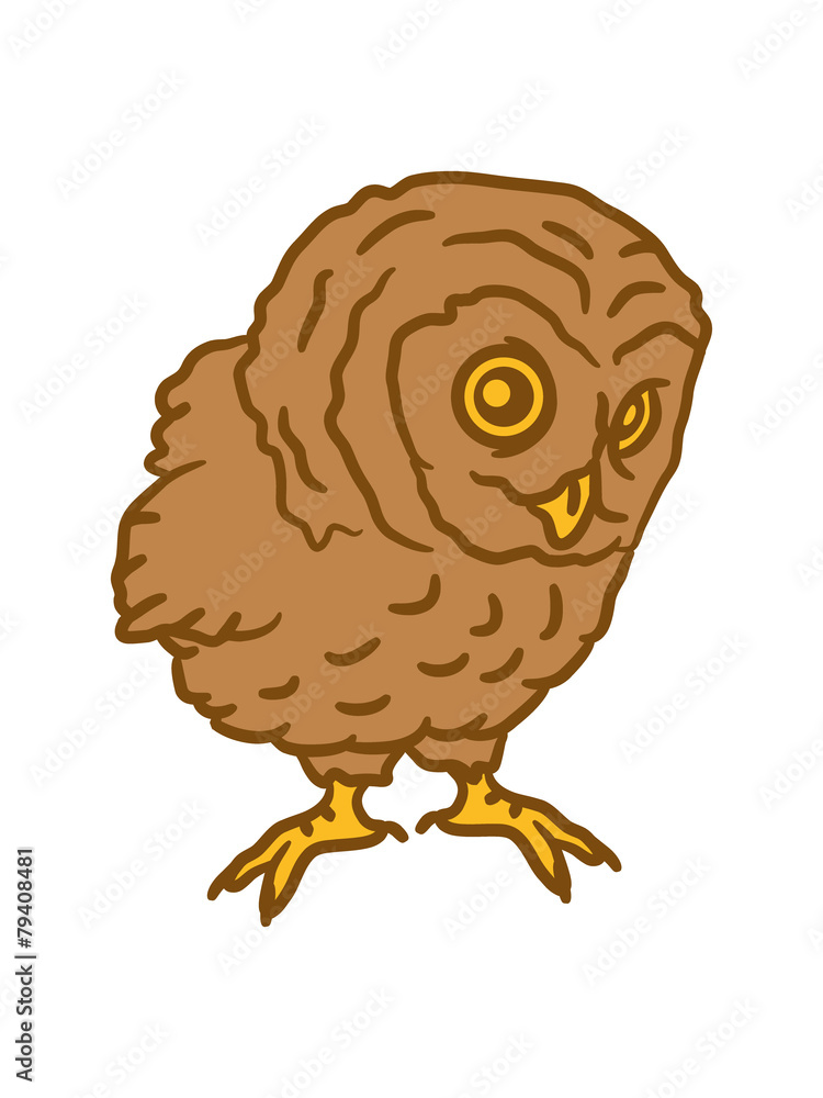 Naklejka premium Sweet cute little baby owl